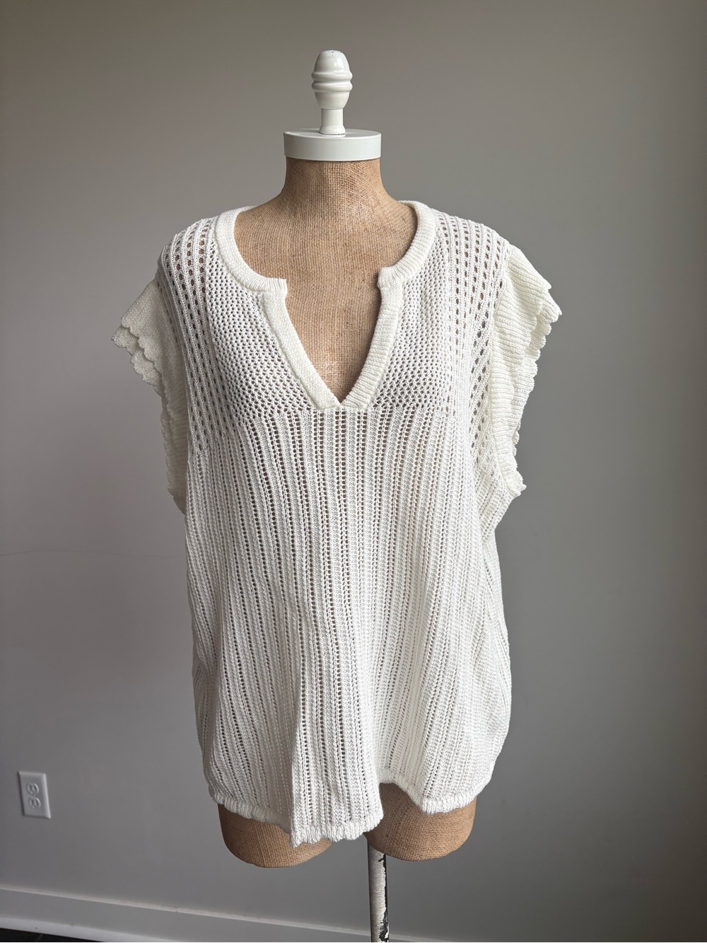 Torrid Pointelle V-Neck Pullover Sweater 2X - Picture 9 of 13